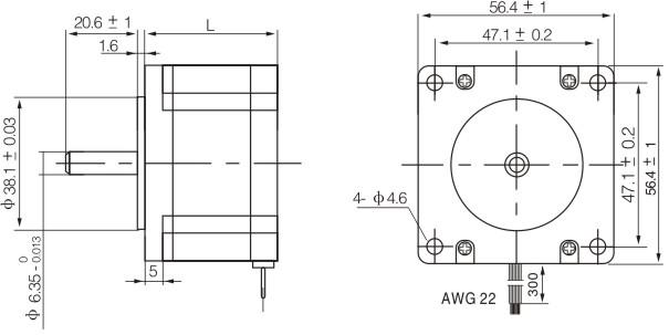 2-phase 57 Series hybrid stepper motor J57HB115-03