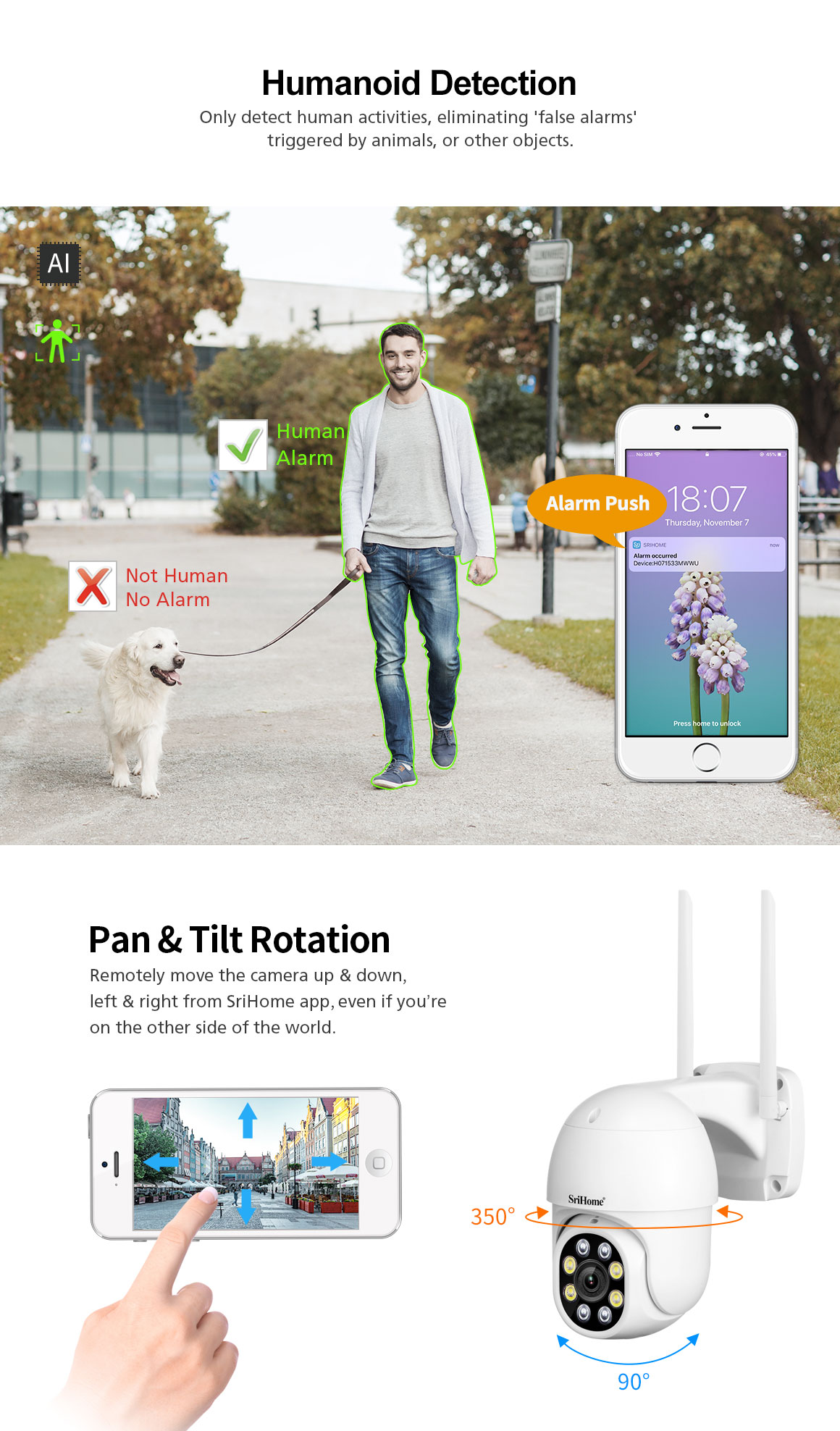 Waterproof IP66 Security Camera Support Auto Motion Tracking Night Vision IR 20m CCTV Camera