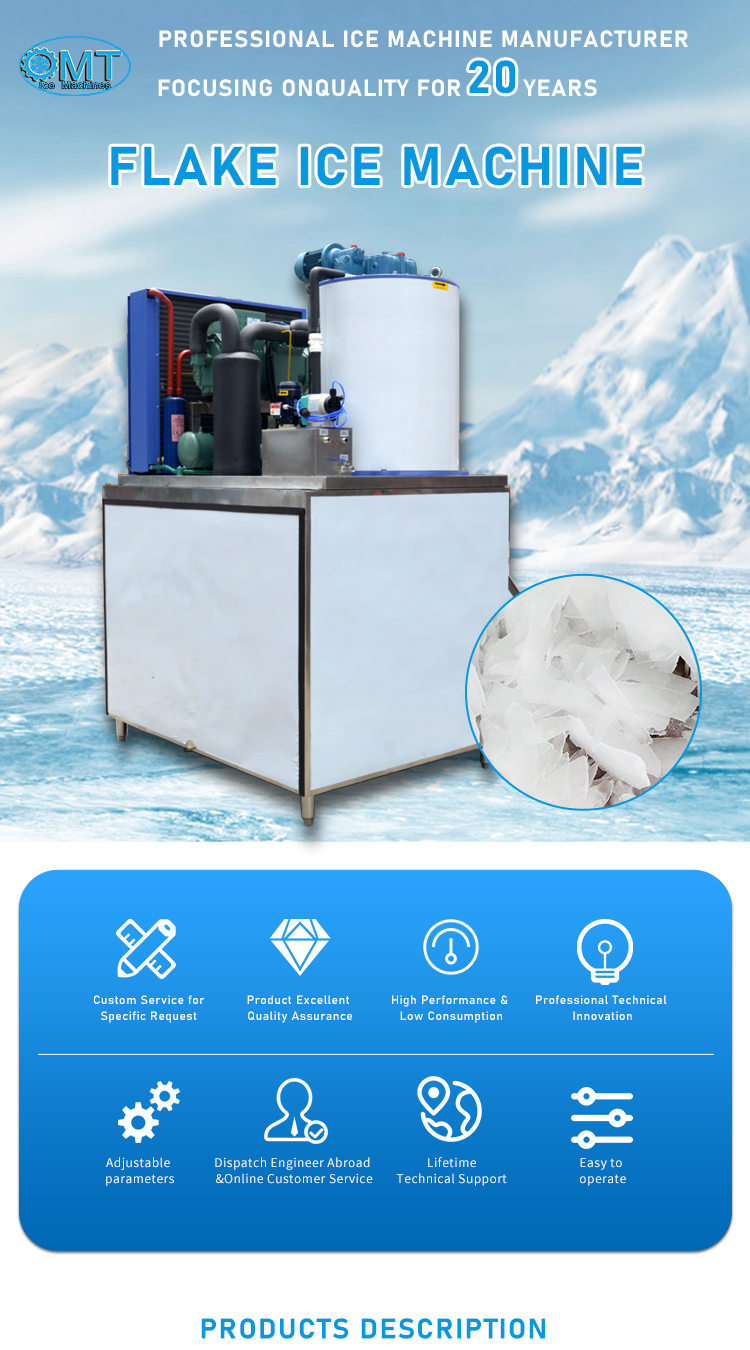 Directly Supplies 2t Flake Ice Maker Machine for Morocco Food Beverage Shops
