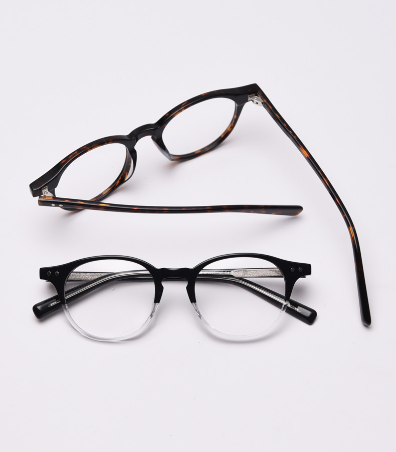 Male Acetate Frame Glasses Black SGS Spectacle Fashionable Optical Glasses