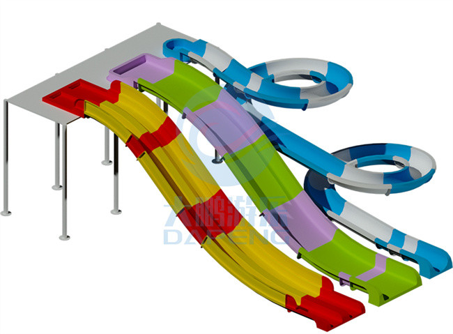 3.5M Private Commercial Size Water Slide Fiberglass Swimming Pool Slide For Adults