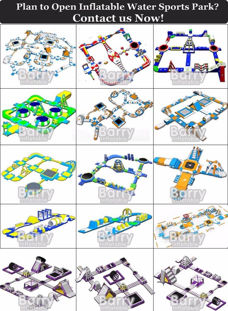 Giant Aquaglide Inflatable Water Park , Inflatable Water Assault Course With EN15649