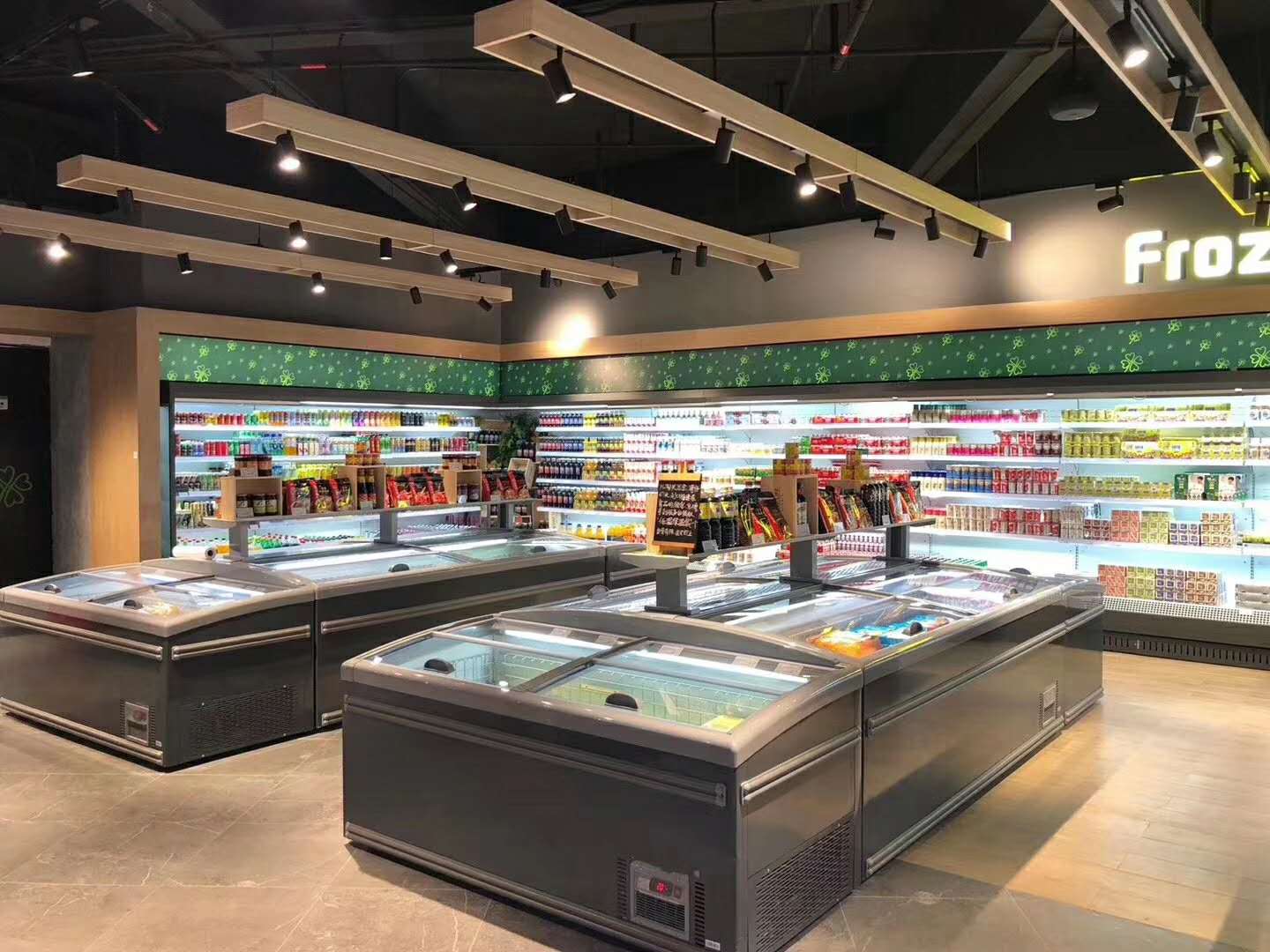 Sliding Door Commercial Combination Island Freezer For Frozen Food