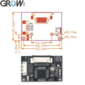 Grow R303 FPC1020 Capacitive Fingerprint Module with Free Sdk