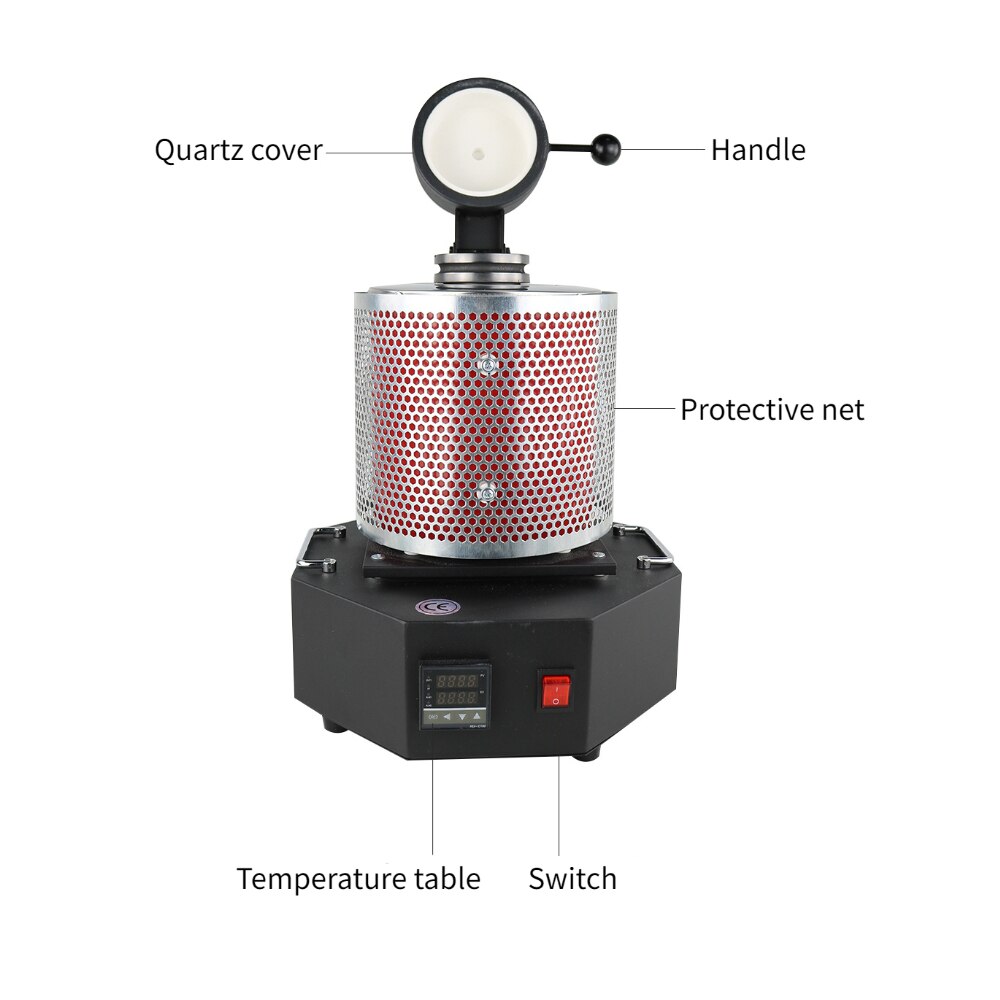 Digital Induction Gold Melting Furnace 1600W With Mesh Refining Casting
