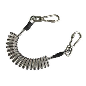 High Security Coiled Tool Lanyard Stretchable Transparent Heavy Duty Plastic