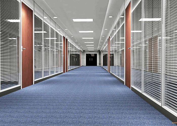 Labeling Package Glass Partition Wall Privacy Room With Blinds Customized Size Tempered Glass