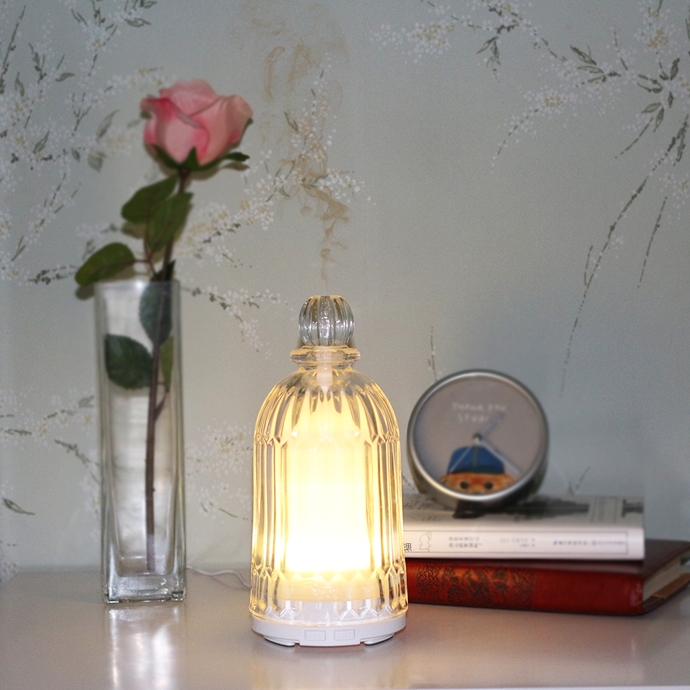 HOMEFISH 120ml Glass Aromatherapy Humidifier Ultrasonic Household Essential Oil Aroma Diffuser