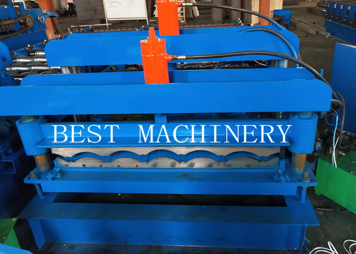 Color Coat Metal Glazed Roof Tile Roll Forming Machine 4m/min - 6m/min Speed