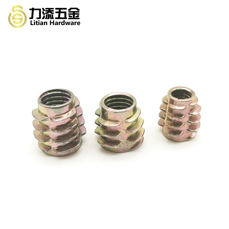 BS Wood Insert Lock Nut M8 Nuts Flat Head Trapezoid For Wood Furniture