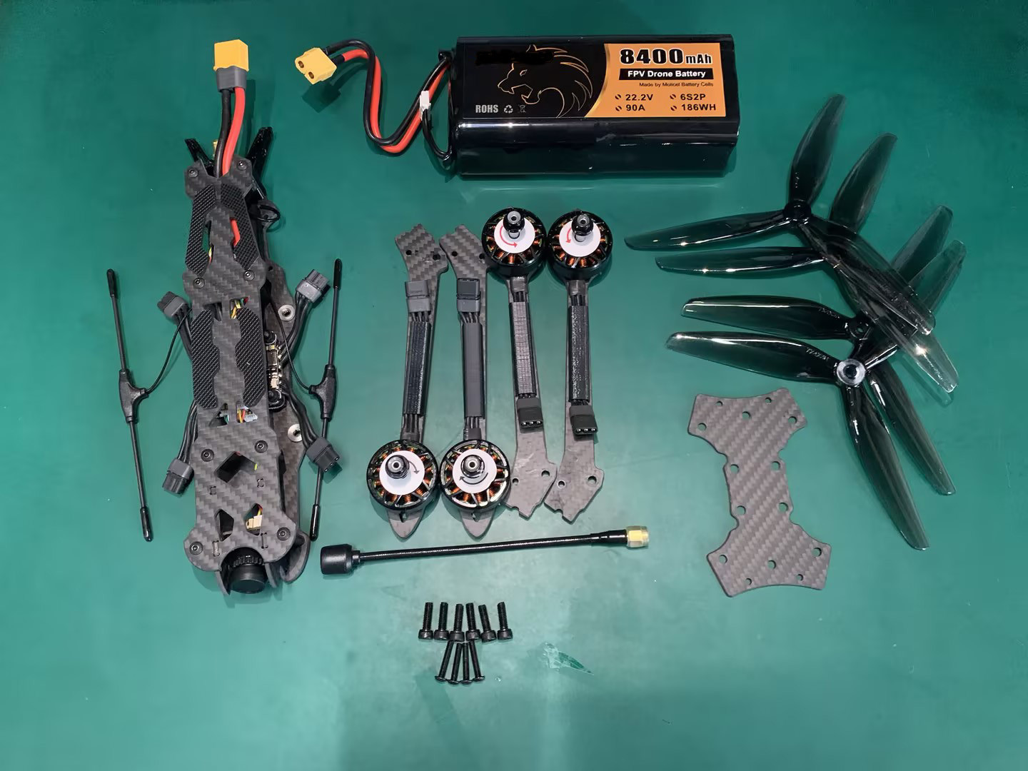 Custom Racing FPV Drones With Black Brushless Motors Long Flight Time Heavy Payload