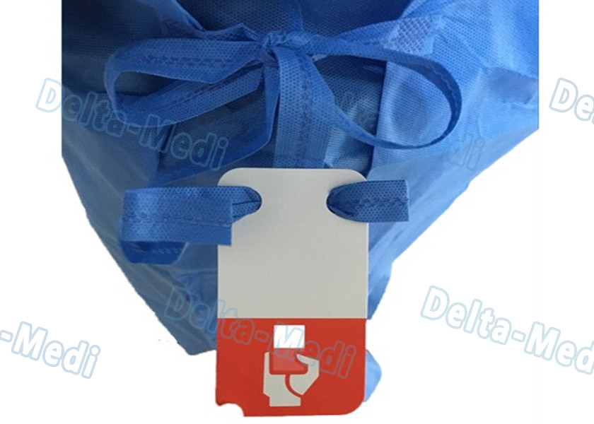 Blue Disposable Surgical Gown , SMS Surgeon Gown With Hand Towels
