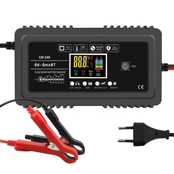 AGM Gel Lead Acid Battery 12V 24V12A Car Battery Charger Intelligent Repair Type