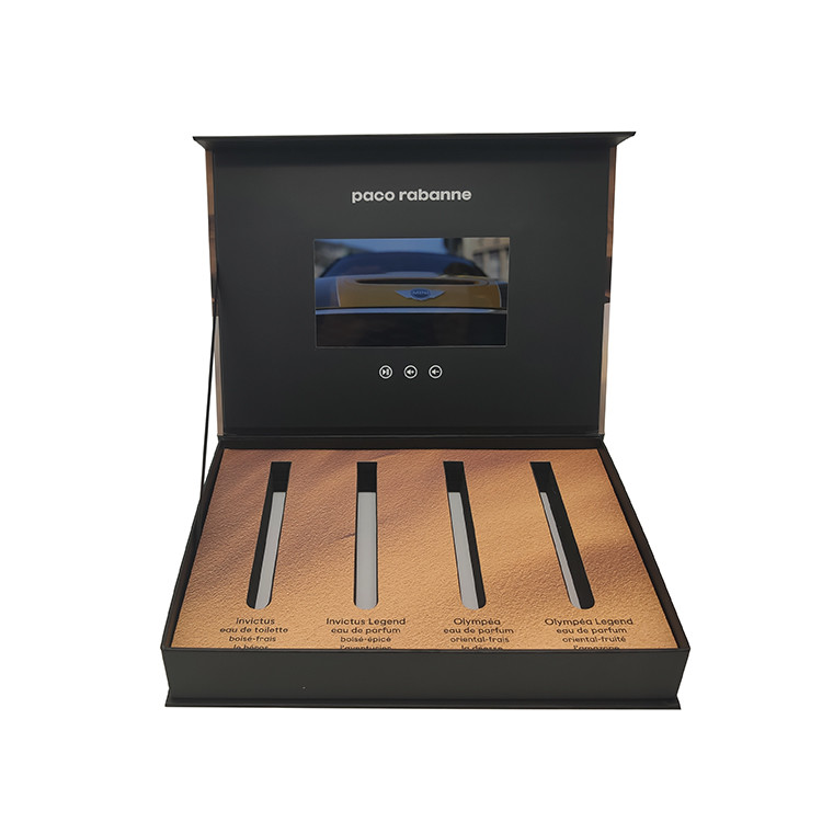 LCD video packaging box 7 inch LCD video gift box innovative video packing box with custom print