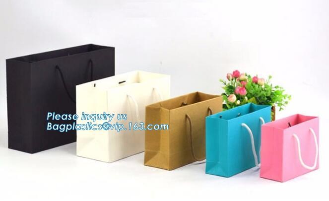 Flower carrier bag with different color customized pot plants kraft paper bag with handle,stamping logo fancy paper flow