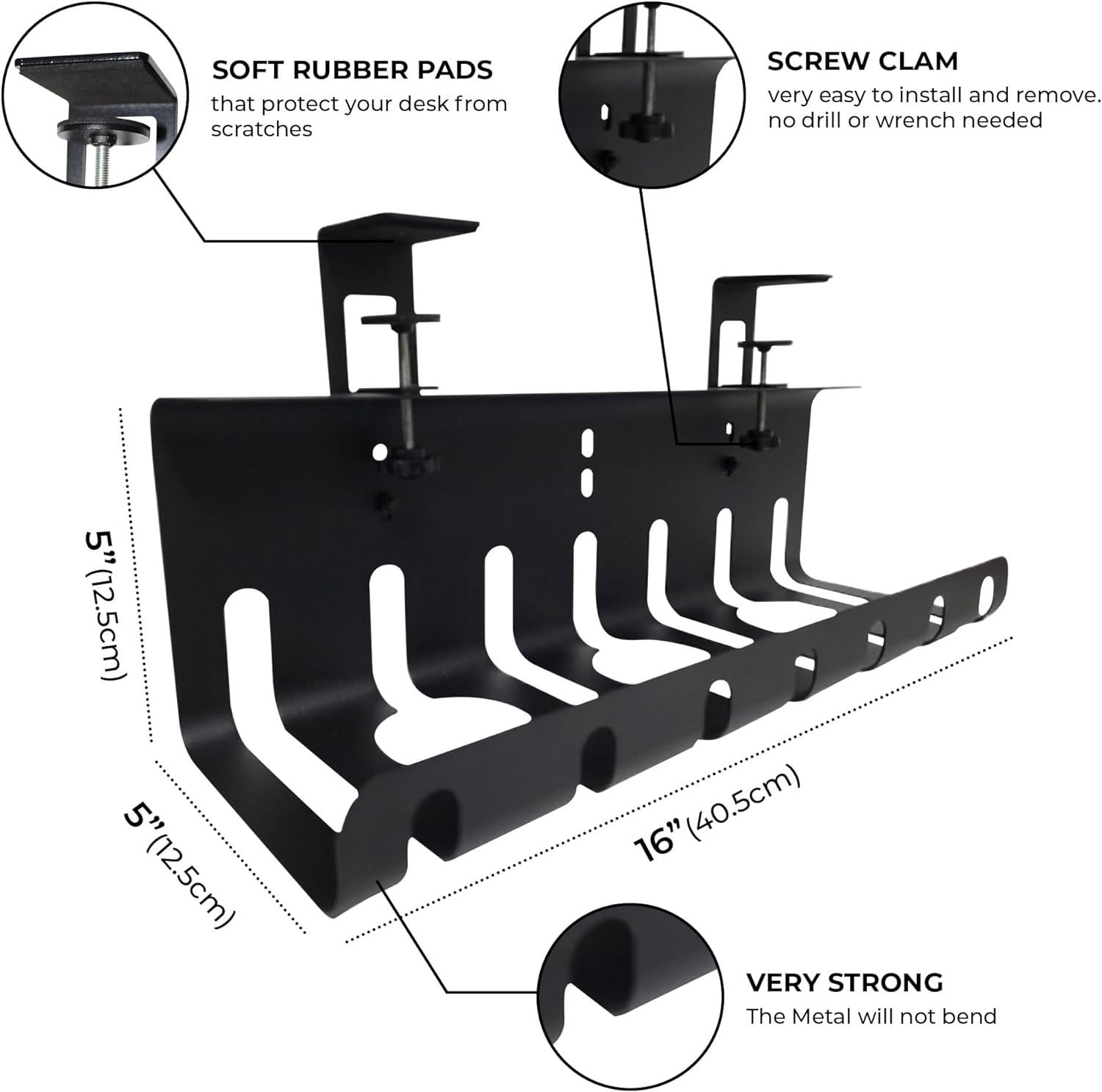 Upgrade Your Workspace with No Drill Standing Desk Wire Management Tray and Cord Rack