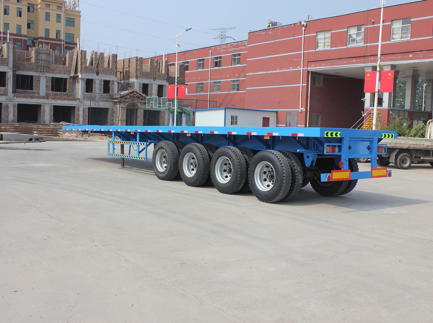 40 Ft 45 Ft 50ft Gooseneck Extendable Flat Bed Container Semi Trailer for Multi Axles