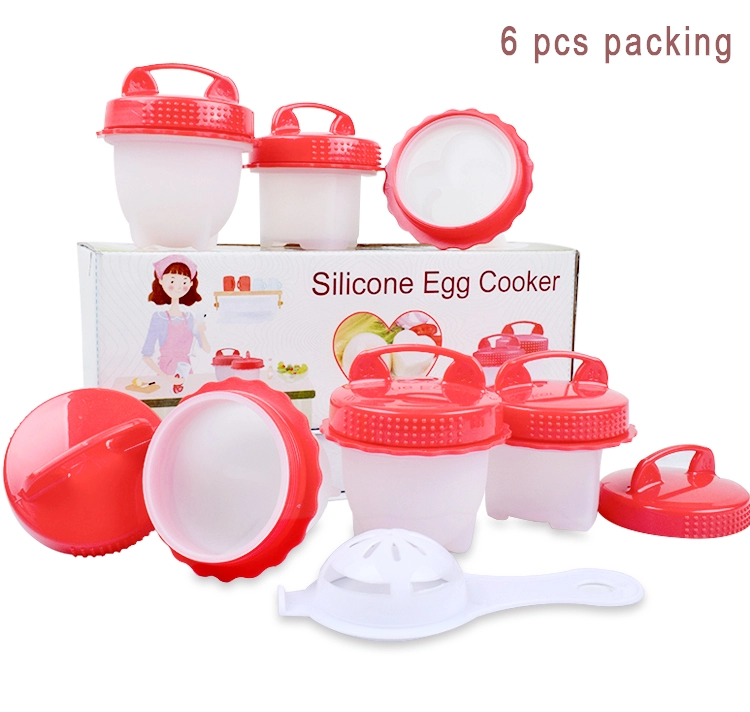 6Pcs Egg Cooker Silicone Household Products Hard Boiled Egg Silicone Cups