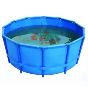 Round Shape Collapsible PVC Coated Fish Pond Tank Material Tarpaulin Cover Collapsible Fish Tank