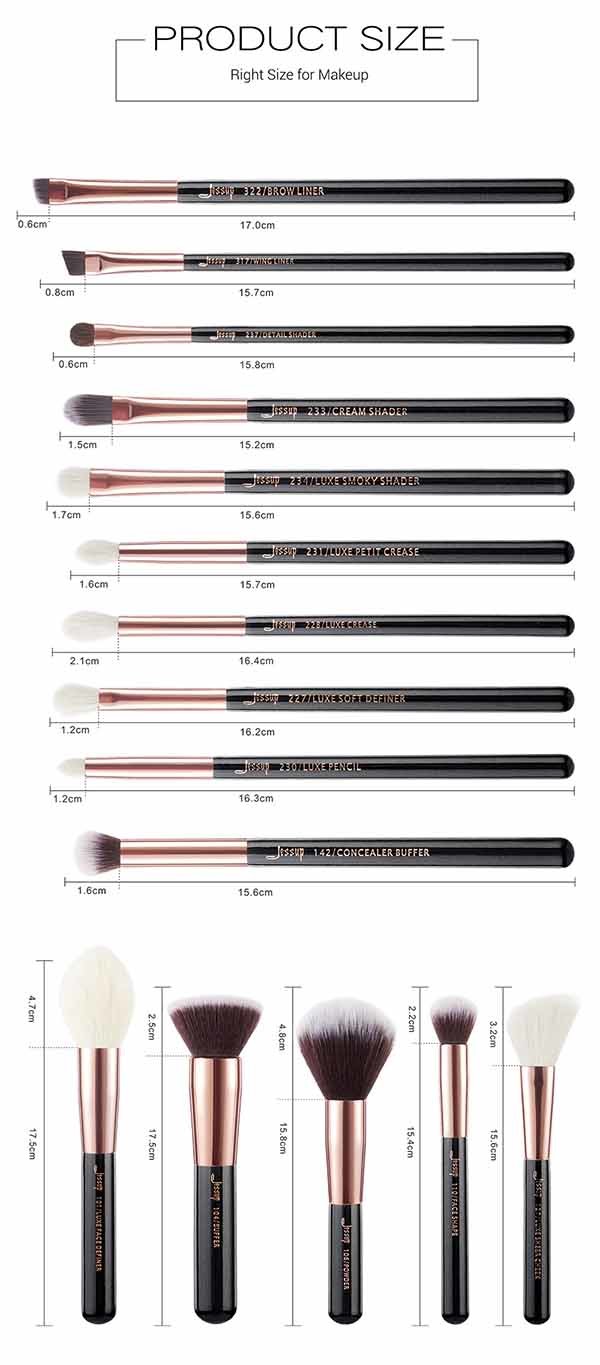 Jessup T160 Essential Makeup Brush Set
