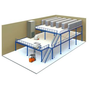 Pallet Two Tier Mezzanine Racking System With Environmental Powder Printing