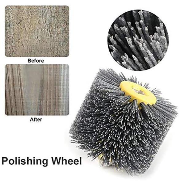 Cylindrical Wire Abrasive Nylon Wheel Brush For Wooden Furniture Burnishing