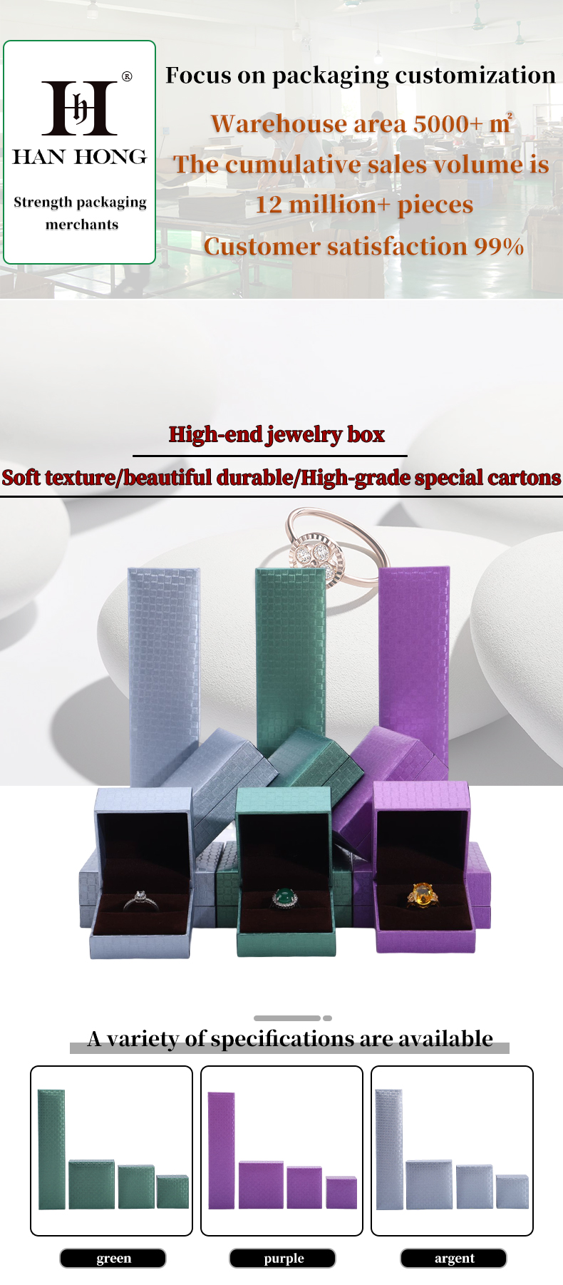 Pendant Bracelet Necklace Ring Jewelry Box Purple Paper Packaging Hot Stamping