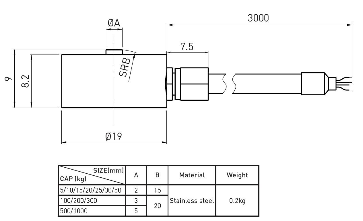 Custom Tension Compression Load Cell Weighing 5kg , High Precision