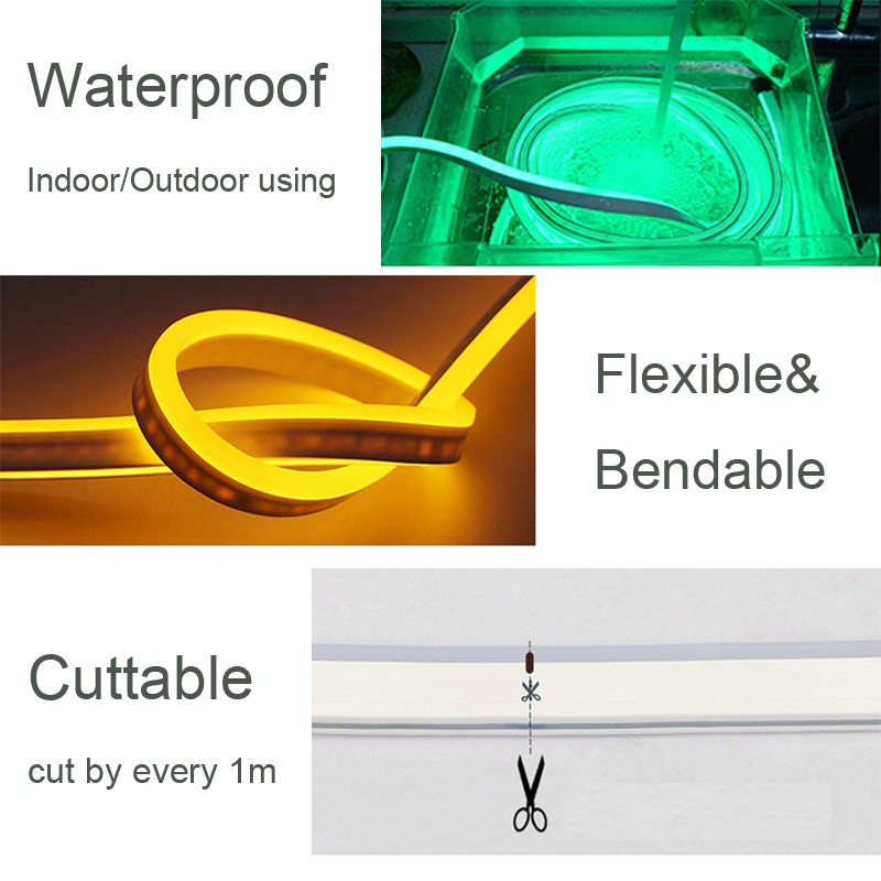 220V 110V 50m Indoor Outdoor Flex LED Neon Rope Light for Holiday Party Valentine Decoration Blue Yellow White by DHL