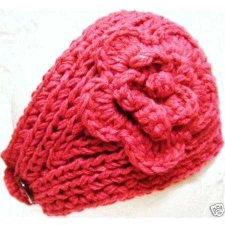 Women knitted headband with flower,crochet headband- Handmade tenia, Hair Accessories
