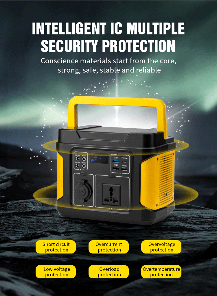 Portable Solar Power Station 110V / 220V Emergency Outdoor Generator For Camping
