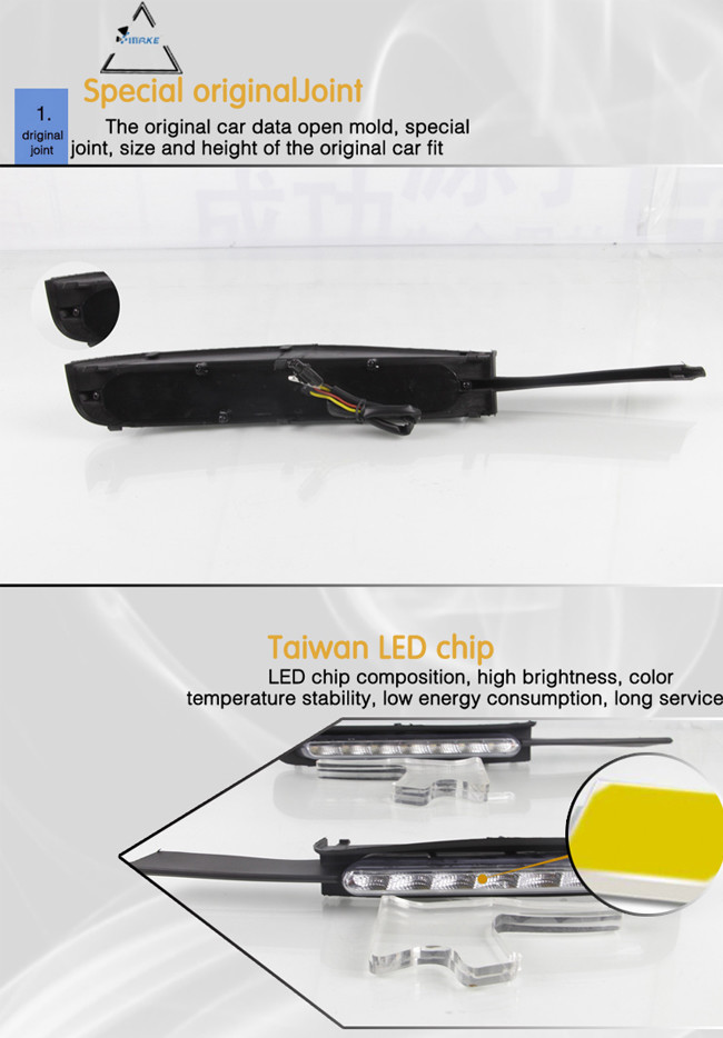 Pair Drl For Toyota Reiz 2004-2009 Led Drl Daytime Running Light With Turn Signal