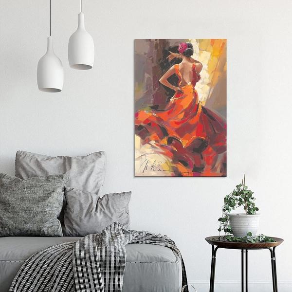 Canvas Print Hand Painted Oil Painting Poster Graceful Girl Dancers Wall Art For