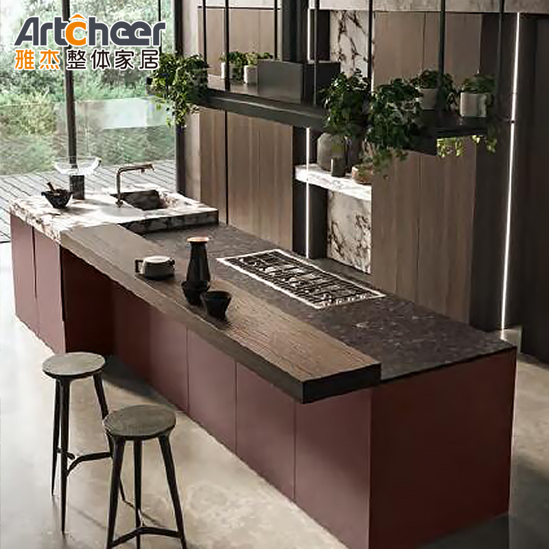 Customized Color and Durable Modern Kitchen Cabinet Furniture Set with Pull Down Basket