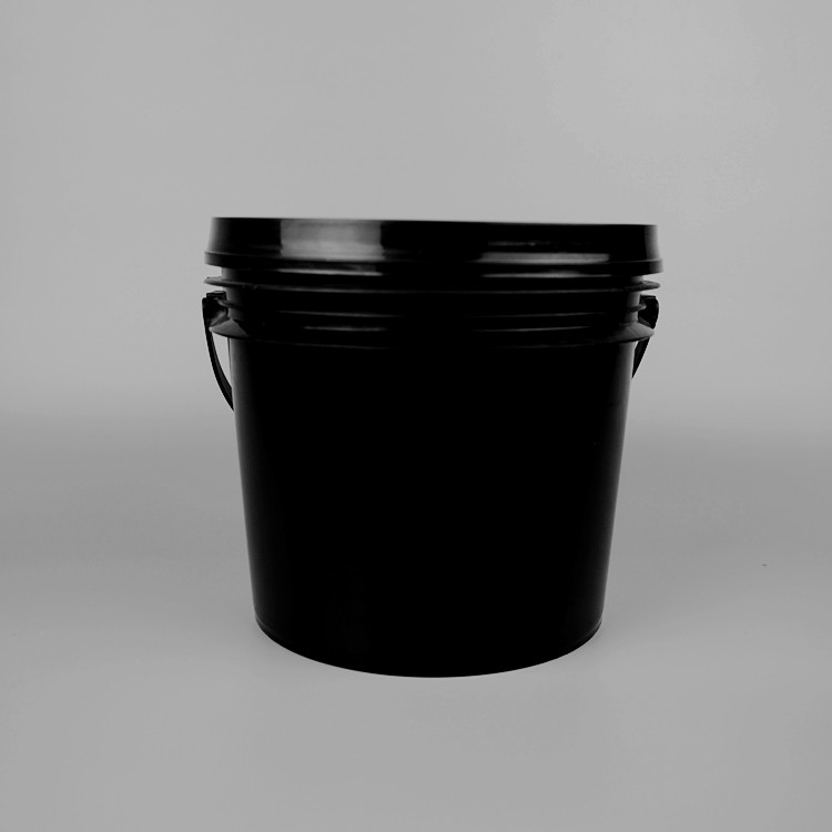 4.8L PP Black Round Plastic Bucket 1 Gallon Plastic Paint Bucket