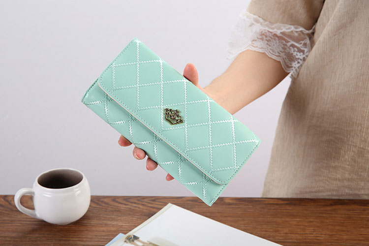 Custom Logo Ladies Long Wallet Fashion Large Capacity Pu Leather Card Holder Clutch Bag