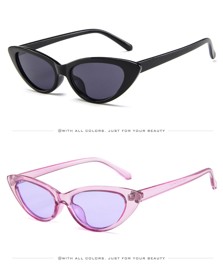 BSCI Small Frames Black Cat Eye Sunglasses Promotion Sunglasses With Logo