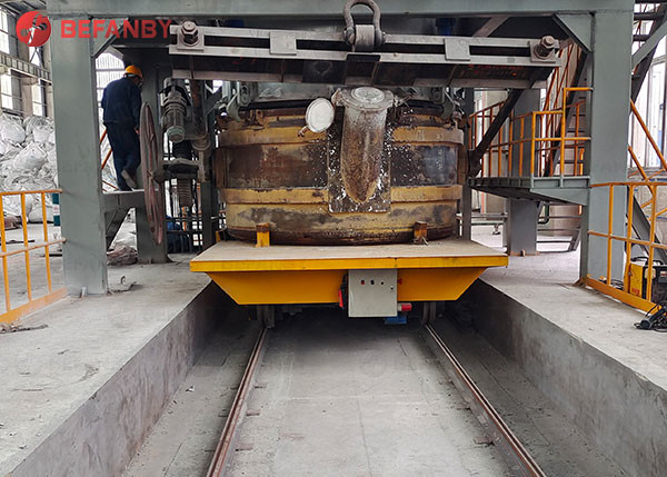 Workshop Floor Rail Transfer Cart Material Handling Steel Platform