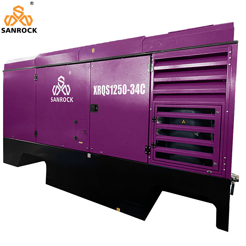 Screw Air Compressor Machine Working Pressure 34bar Portable Water Well Diesel Air Compressor