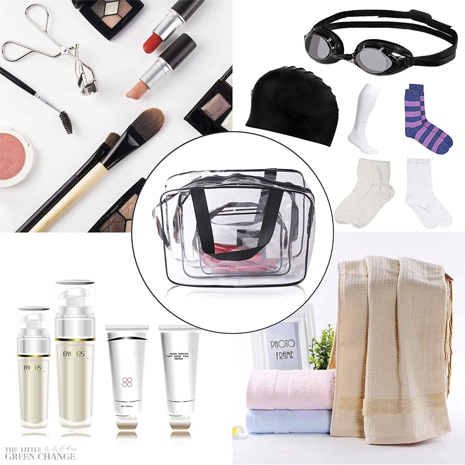 Waterproof Soft smooth Travel Bag for Toiletries - Travel Makeup Bag Clear Makeup Bags with Zipper