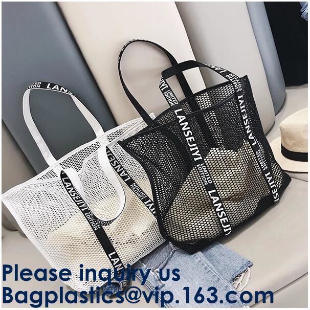 Mesh Beach Tote Large Bag Upgrade for Women with Multiple Pockets for Family Travel Swimming Waterproof Pool Bag