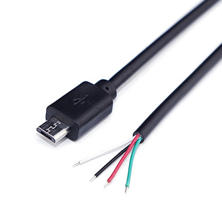 OEM Data Charging 2 4 Cores Micro USB Male Female to Open Bare Wires Pigtail Cable