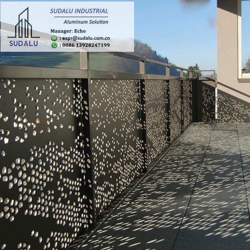 SUDALU Laser Cut PVDF Coating Aluminum Exterior Villa Fence Handrail Decoration Panel