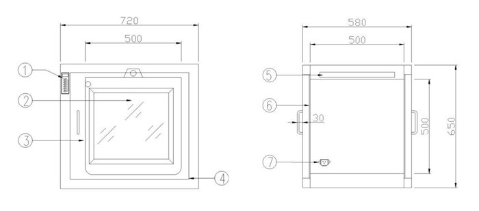 KBCD555 Stainless Steel Pass Box Clean Room Electromagnetism Interlock 5mm Tempered Glass