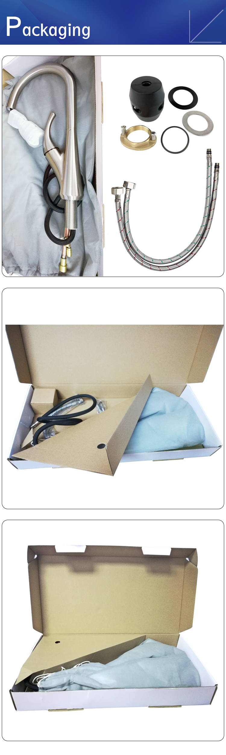 ASME A112.18.1 Single Hole 3.000kg Pull Down Kitchen Faucet