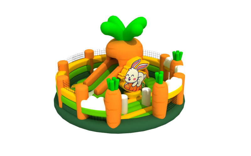 Rabbit Themed 6x6x3.8m Inflatable Fun City blow up Playhouse Fireproof