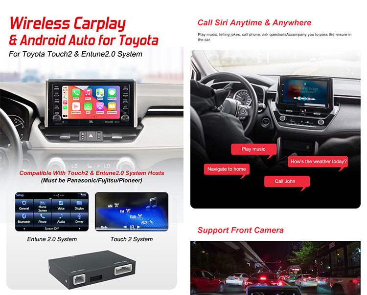 Car Video Interface For Toyota Universal Wireless Carplay Box Support Mirror Link Car Video Display