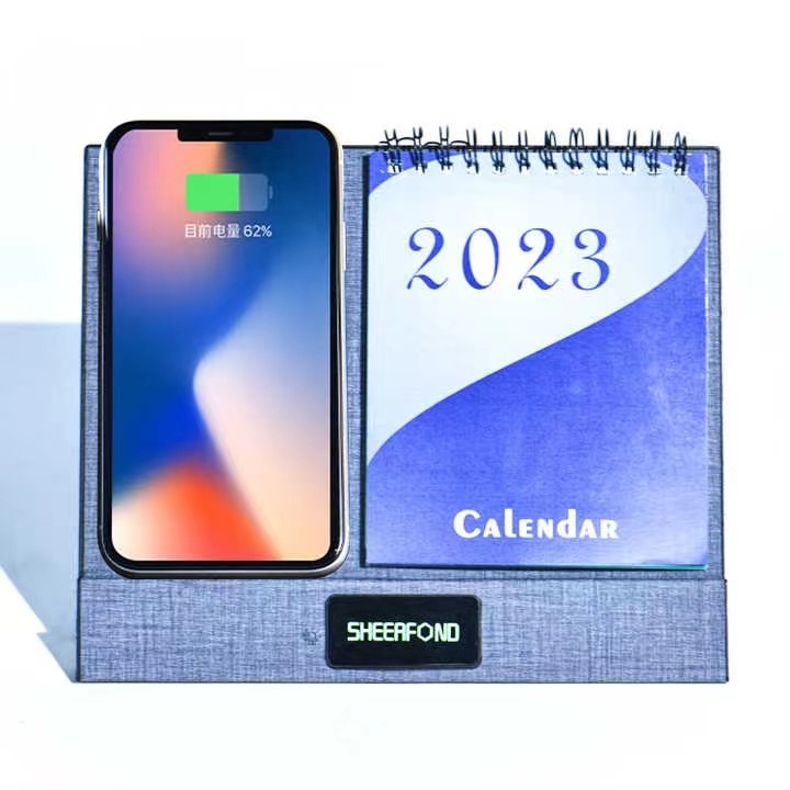 2024 Creative Wireless Charging Calendar Multifunctional PU Leather