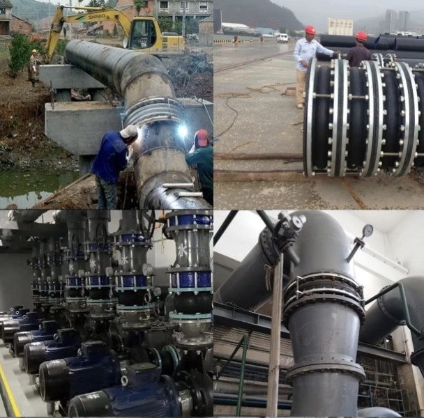 End Face Fully Sealed Natural Rubber Expansion Joint KDF EN 1092-2 Dn200 Stainless Steel Flange