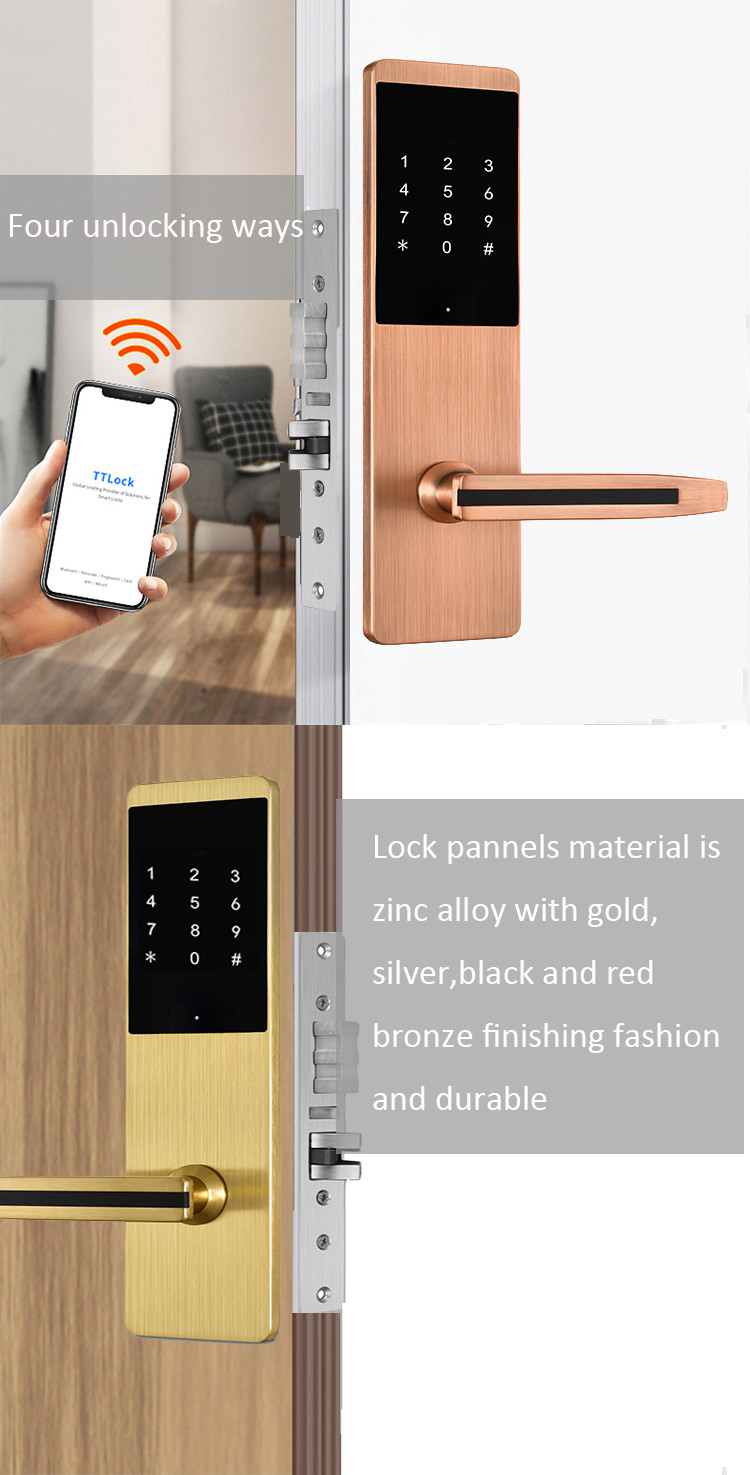 FCC Digital Front Door Lock Intelligent 300mm Home Security Door Locks